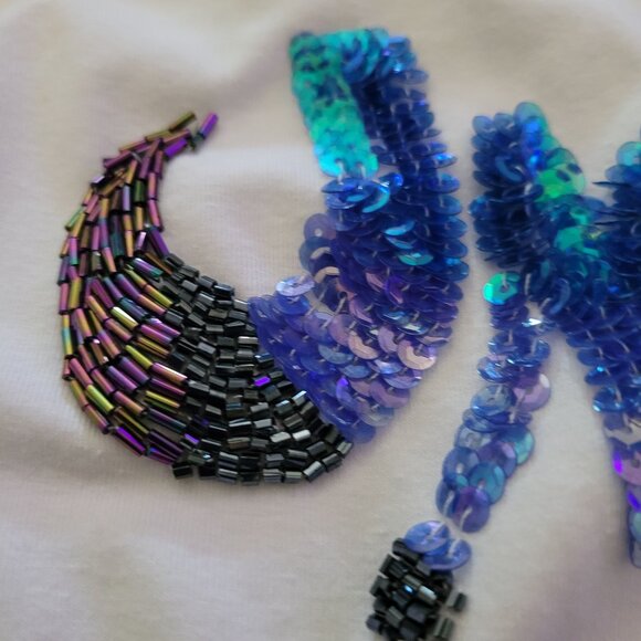 STUNNING SEQUINNED VINTAGE MISS SIXTY LARGE SLEEVELESS TOP - Picture 6 of 14